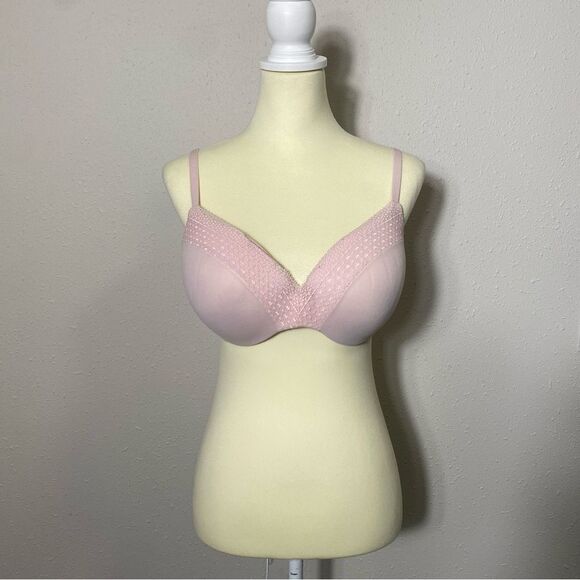 Victoria's Secret "Incredible" Padded Pink Lace Girly Girl Bra Women's Size 36D - Picture 16 of 16